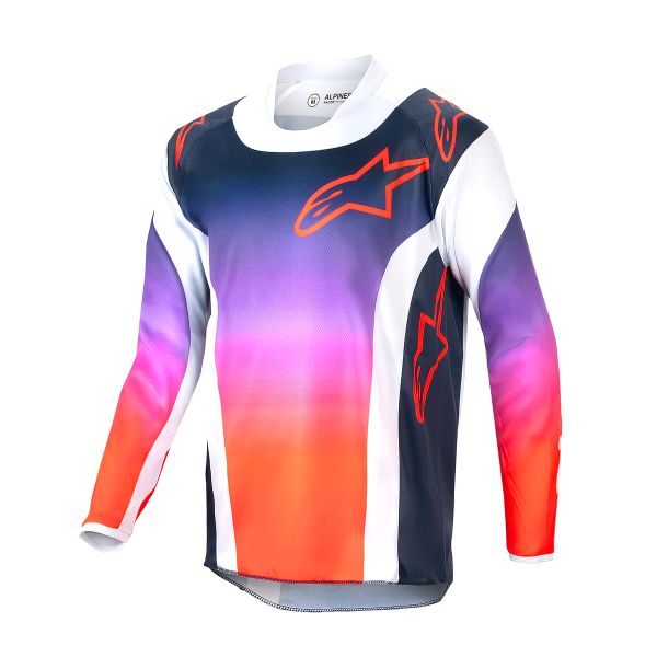 Camiseta Motocross Alpinestars Youth Racer Hoen Light Grey Hot Orange Black