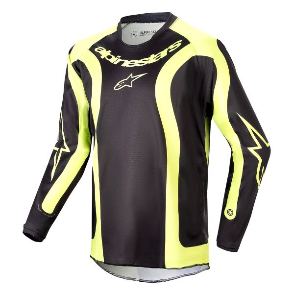 Camiseta Motocross Alpinestars Youth Racer Lurv Black Yellow Fluo