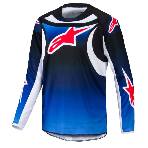 Camiseta Motocross Alpinestars Youth Racer Wurx Blue Black Camiseta Motocross Alpinestars Youth Racer Wurx Blue Black
