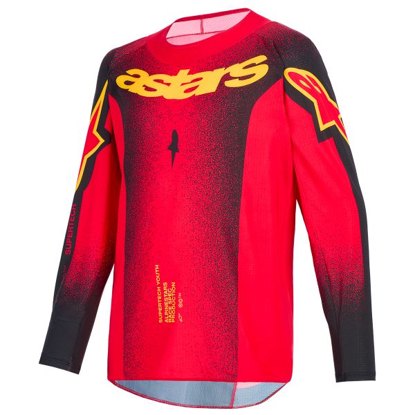 Camiseta Motocross Alpinestars Youth Supertech Scenz Jersey Red Black Yellow