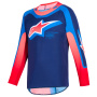 Camiseta Motocross Alpinestars Youth Supertech Vista Jersey Dark Navy Hot Coral Cobalt