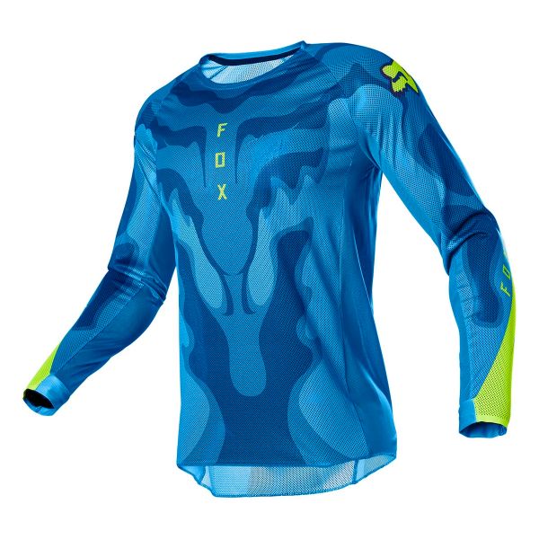 Camiseta Motocross FOX Airline Exo Blue Yellow