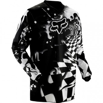 FOX HC 180 Graphic Checked Negro Blanco Jersey