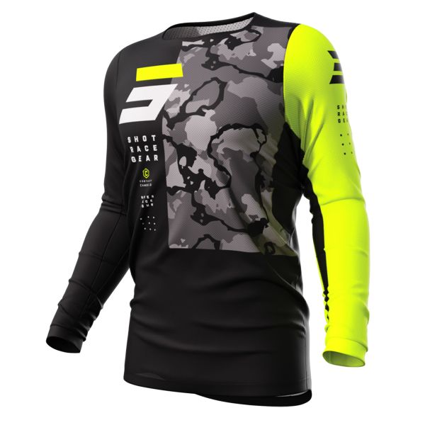 Camiseta Motocross SHOT Contact Camo 2.0 Neon Yellow