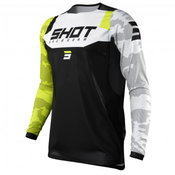 Camiseta Motocross SHOT Contact Camo Neon Yellow