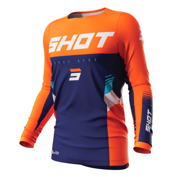 Camiseta Motocross SHOT Contact Tracer Neon Orange