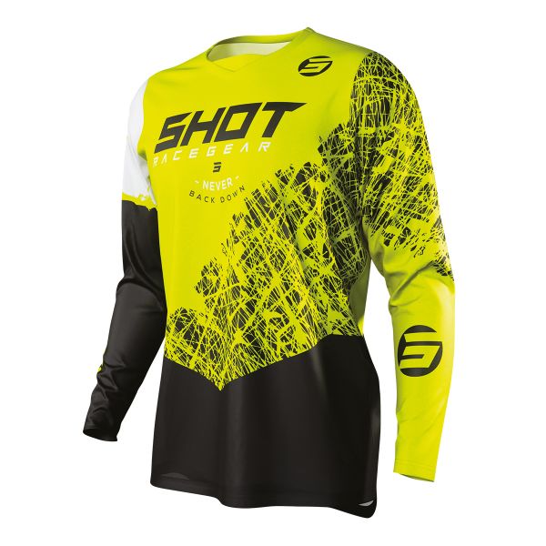 Camiseta Motocross SHOT Devo Storm Lime Ni�o