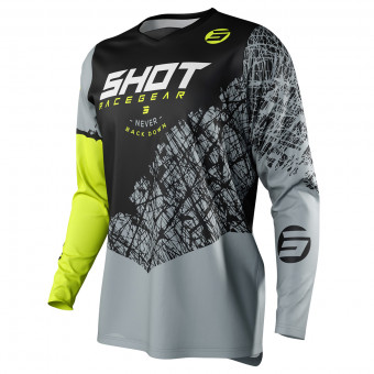 Camiseta Motocross SHOT Devo Storm Neon Yellow