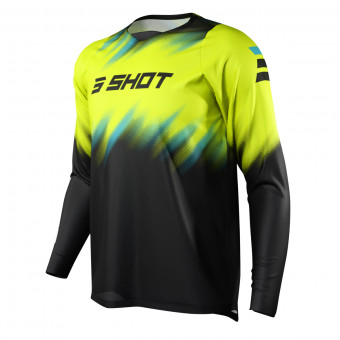 Camiseta Motocross SHOT Devo Versus Neon Yellow Niño