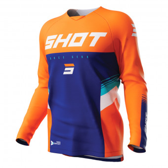 Camiseta Motocross SHOT Raw Tracer Kid Neon Orange