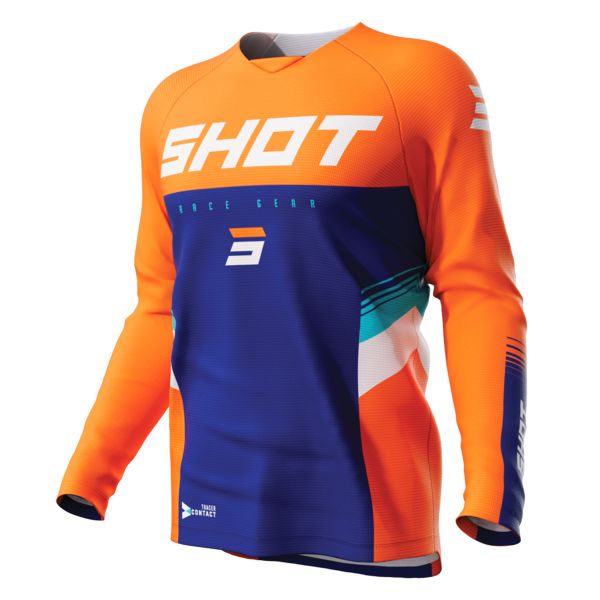 Camiseta Motocross SHOT Raw Tracer Kid Neon Orange