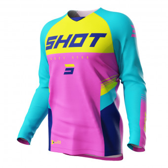 Camiseta Motocross SHOT Raw Tracer Kid Pink