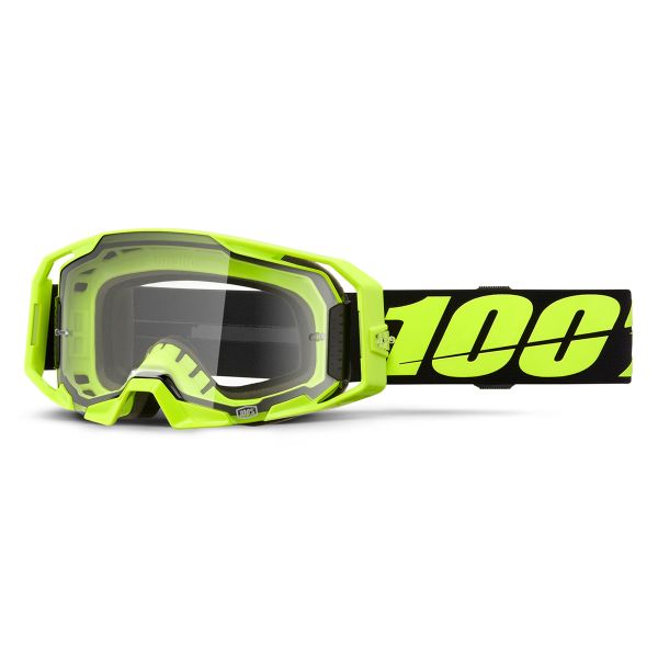 Gafas motocross 100% Armatic Fluo Yellow - Visera transparente