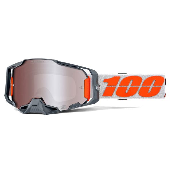 Gafas motocross 100% Armega HiPER Plata - Visera plata espejo