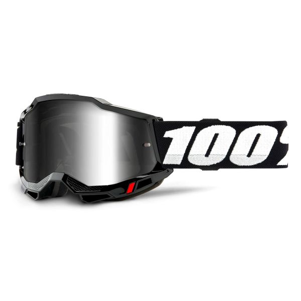 Gafas motocross 100% Accuri 2 Black - Iridium Plata