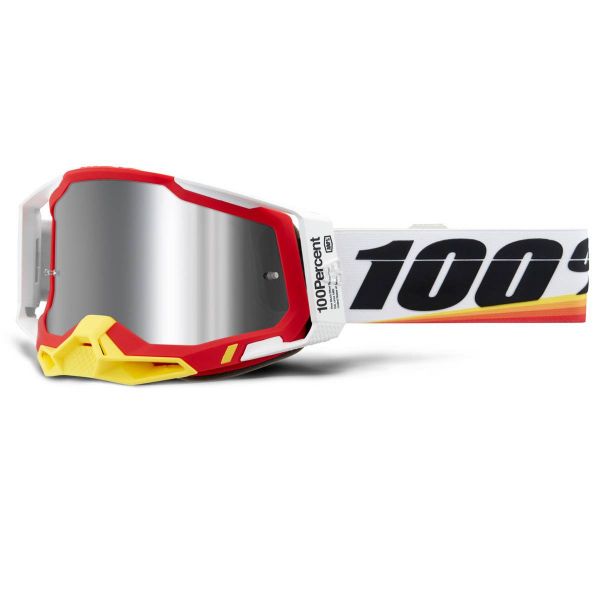 Gafas motocross 100% Racecraft 2 Arsham Red - Iridium Plata