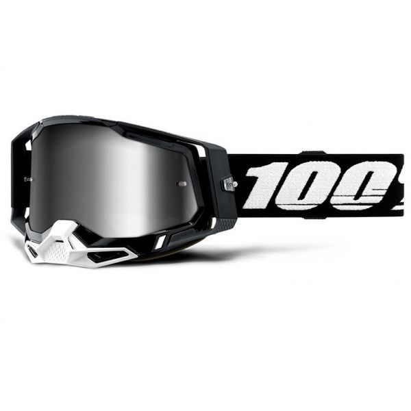 Gafas motocross 100% Racecraft 2 Black - Iridium Plata