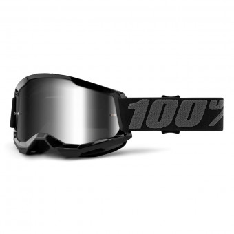Gafas motocross 100% Strata 2 Black - Iridium Plata Gafas motocross 100% Strata 2 Black - Iridium Plata
