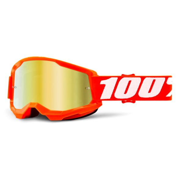 Gafas motocross 100% Strata 2 Orange - Iridium Oro