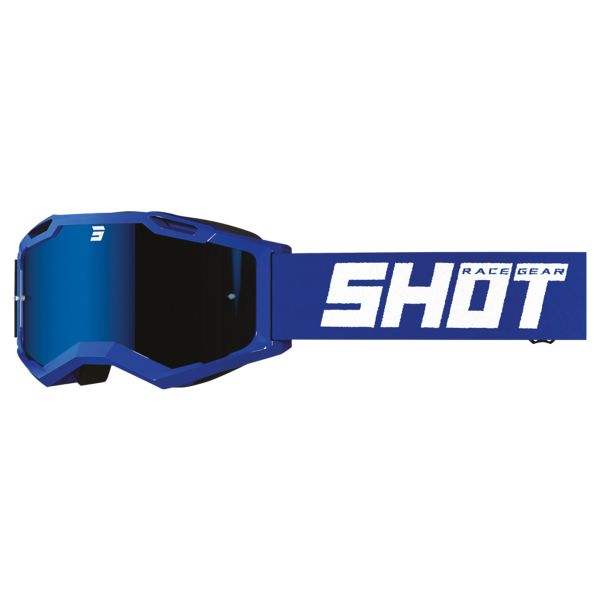 Gafas motocross SHOT Assault 2.0 Solid Iridium Azul Reflejo Brillante