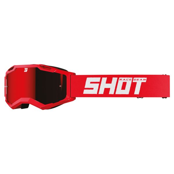 Gafas motocross SHOT Assault 2.0 Solid Iridium Rojo Brillante