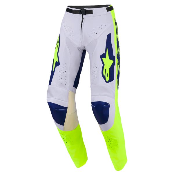 Pantaln motocross Alpinestars Racer Air Riway Pants Light Gray Yellow Fluo Blue
