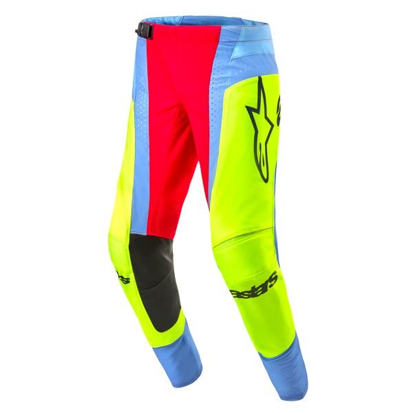 Pantal�n motocross Alpinestars Techstar Ocuri Light Blue Yellow Fluo Red Berry Pant