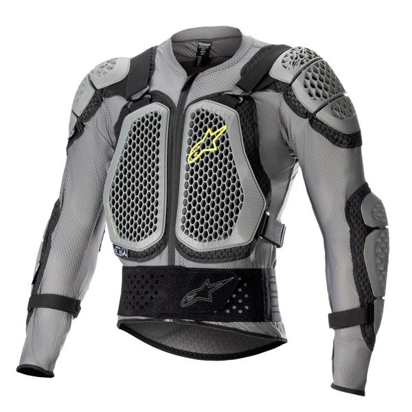 Chaleco motocross Alpinestars Bionic Action V2 Gris Negro Amarillo Fluo