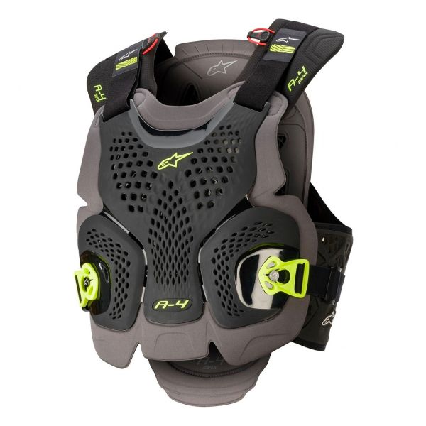 Peto motocross Alpinestars A-4 Max Chest Protector Black Anthracite Yellow Fluo