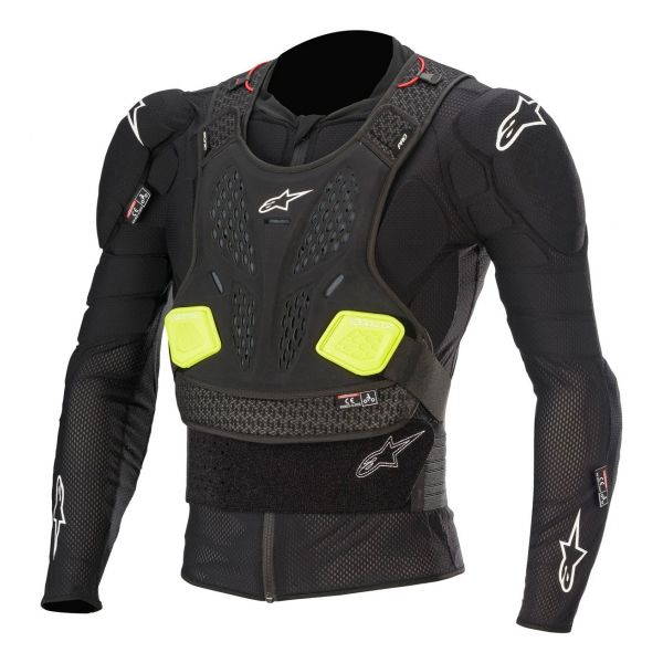 Peto motocross Alpinestars Bionic Pro V2 Black Yellow Fluo