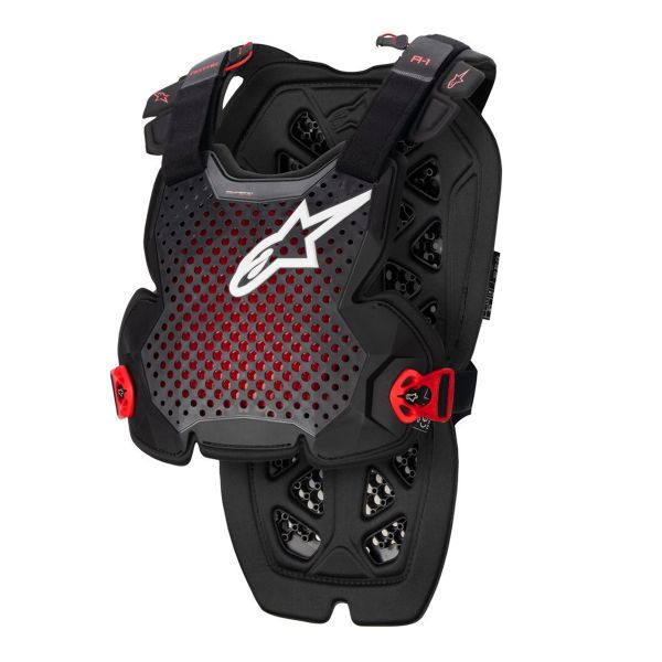 Peto motocross Alpinestars Protector pectoral A-1 Antracita Negro Rojo Peto motocross Alpinestars Protector pectoral A-1 Antracita Negro Rojo