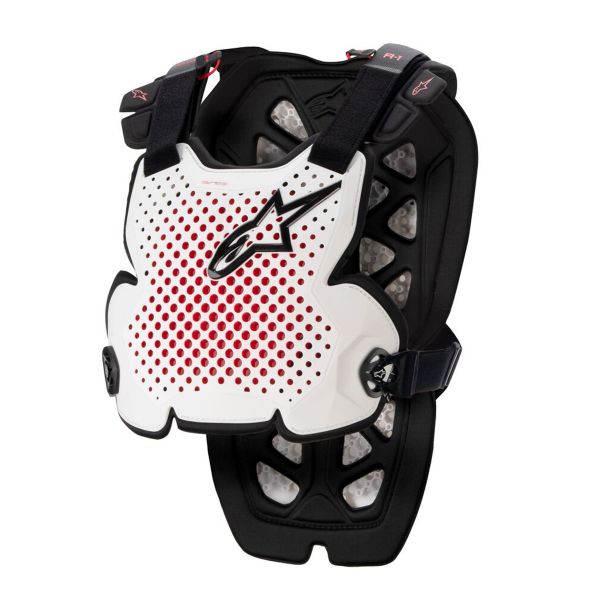 Peto motocross Alpinestars A-1 Protector Pectoral Blanco Negro Rojo Peto motocross Alpinestars A-1 Protector Pectoral Blanco Negro Rojo