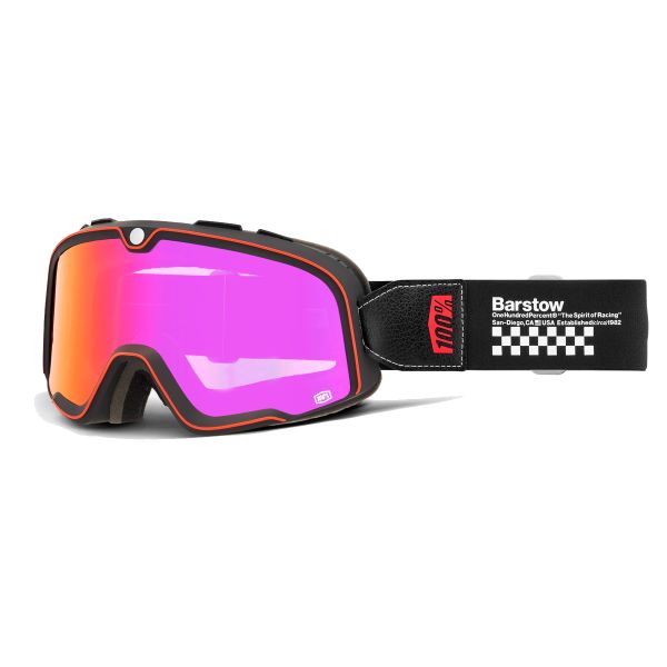 M�scara Moto 100% Barstow Erban - Pantalla Mirror Dark Roja
