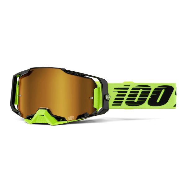 Gafas motocross 100% Armega Neon Yellow - Iridium Gold Gafas motocross 100% Armega Neon Yellow - Iridium Gold