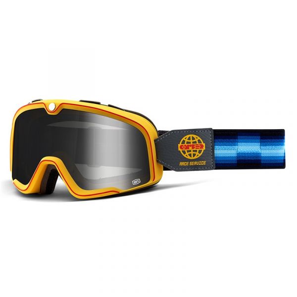 Máscara Moto 100% Barstow Race Service - Pantalla Iridium Plata Máscara Moto 100% Barstow Race Service - Pantalla Iridium Plata