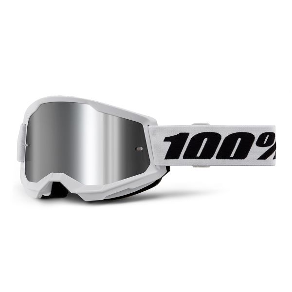 Gafas motocross 100% Strata 2 White - Iridium Silver Gafas motocross 100% Strata 2 White - Iridium Silver