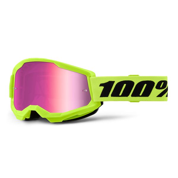 Gafas motocross 100% Strata 2 Neon Yellow - Iridium Pink Gafas motocross 100% Strata 2 Neon Yellow - Iridium Pink