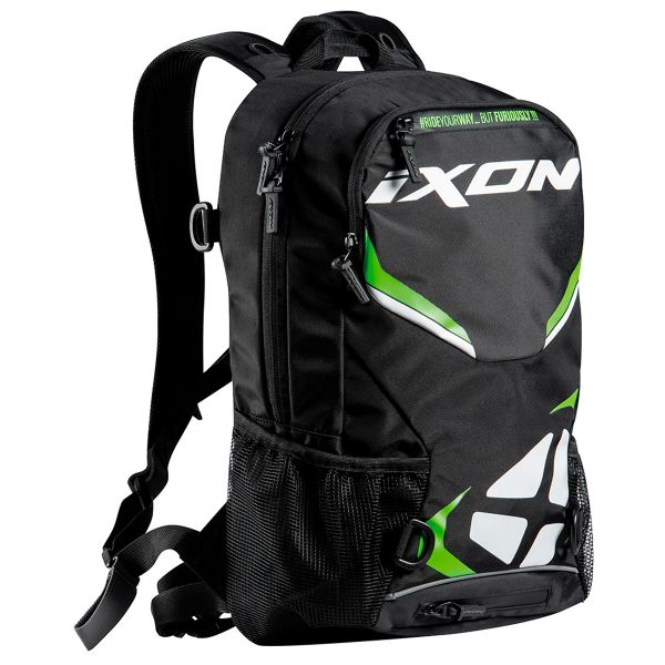 Mochila Moto Ixon R-Tension 23 Black White Green Mochila Moto Ixon R-Tension 23 Black White Green