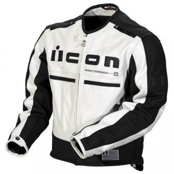 Cazadora moto ICON Motorhead Jacket White