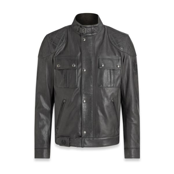 Cazadora moto Belstaff Brooklands Leather Granite Grey