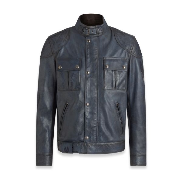 Cazadora moto Belstaff Brooklands Leather Insignia Blue