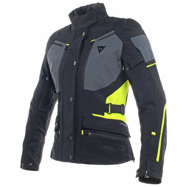 Chaquetas moto Dainese Carve Master 2 Lady Gore-Tex Black Ebony Fluo Yellow