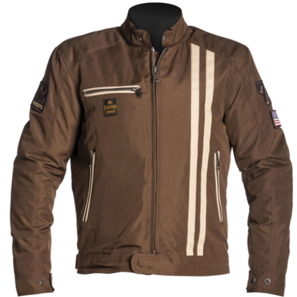 Cazadora moto Helstons Cobra Snake Marrn Beige