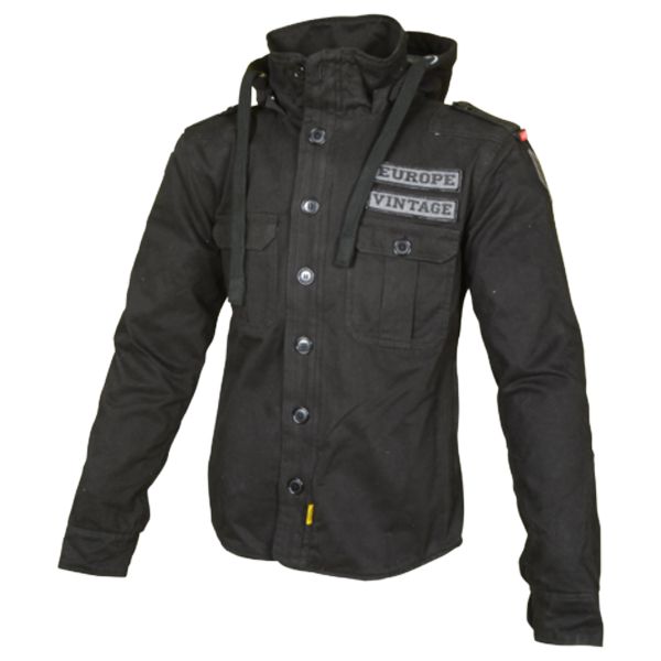 Cazadora moto Booster Hoodie Kevlar Army Black
