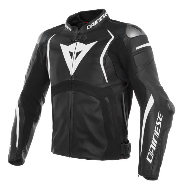 Cazadora moto Dainese Mugello Leather Black White Cazadora moto Dainese Mugello Leather Black White