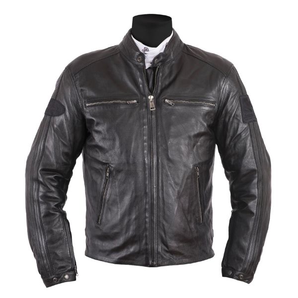 Cazadora moto Helstons Ace Leather Rag Full Black Cazadora moto Helstons Ace Leather Rag Full Black