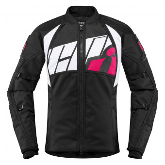 Cazadora moto ICON Automag2 Women Black Pink