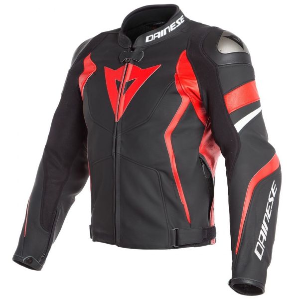 Cazadora moto Dainese Avro 4 Black Matt Lava Red White
