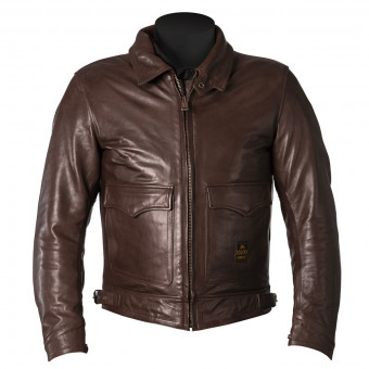 Cazadora moto Helstons Bill Leather Brown