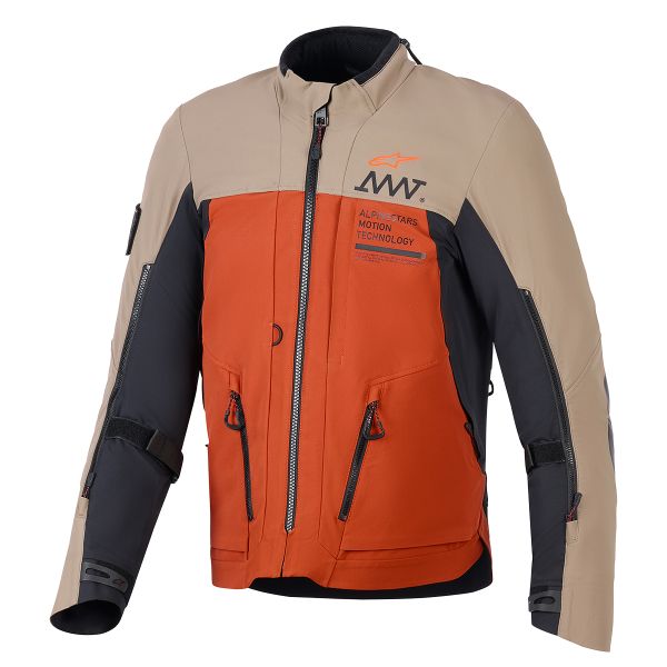 Cazadora moto Alpinestars AMT-8 Stretch Drystar XF Walnut Rust Black